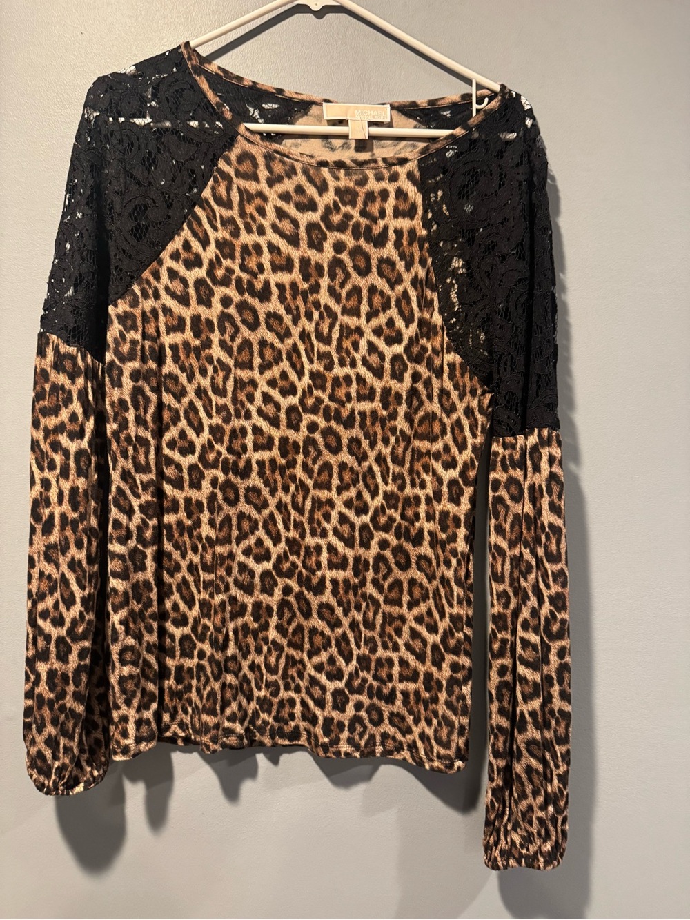 *Woman’s Michael Kors Leopard Print Long Sleeve Blouse